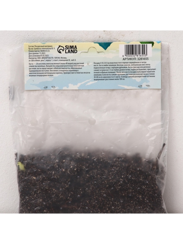 Хоста «Ферст Фрост», корневище в пакете с торфогрунтом, р-р I, 1 шт.