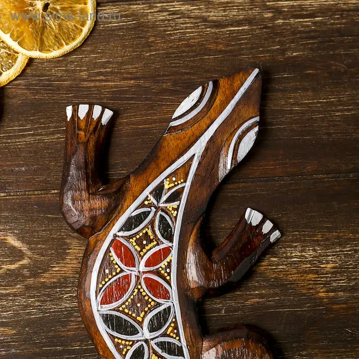 Панно дерево Панно дерево "Геккон" 31х11х1 см