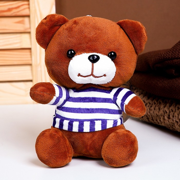 Мягкая игрушка «Мишка», в полосатой футболке, 18 см Мягкая игрушка «Мишка», в полосатой футболке, 18 см