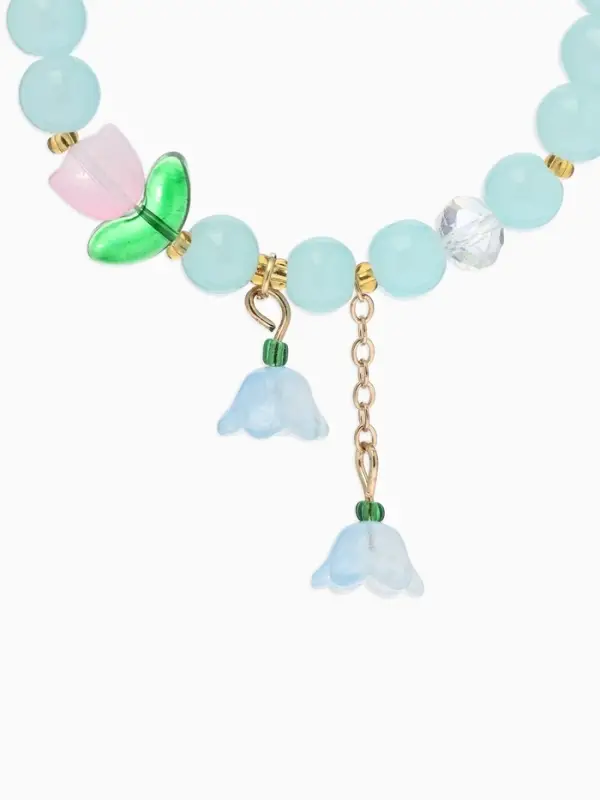 Браслет "Тюльпанчик" шар №8, цвет голубой