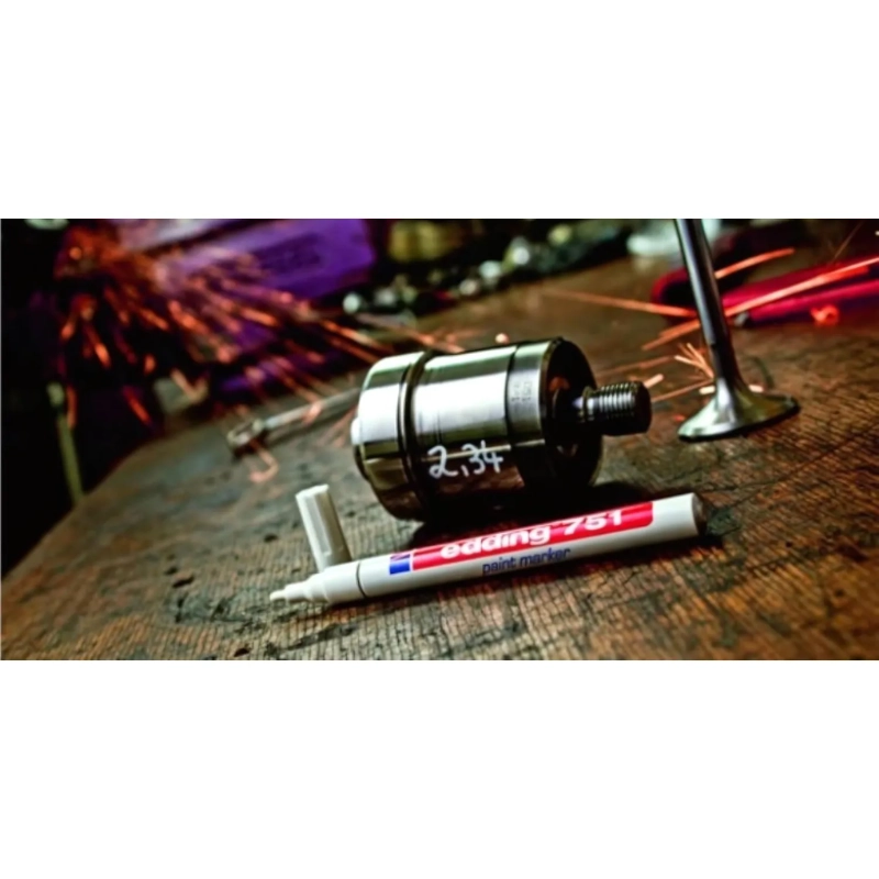 Маркер лаковый EDDING E-751/54 серебряный, 1-2мм, мет. корп