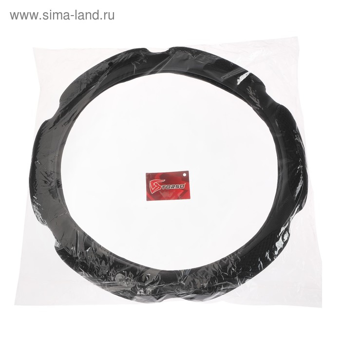 Оплетка на руль TORSO, анатомическая, размер 38 см, чёрный Оплетка на руль TORSO, анатомическая, размер 38 см, чёрный