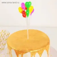 Топпер для торта «Сердечки», 17×8×4.5 см, МИКС