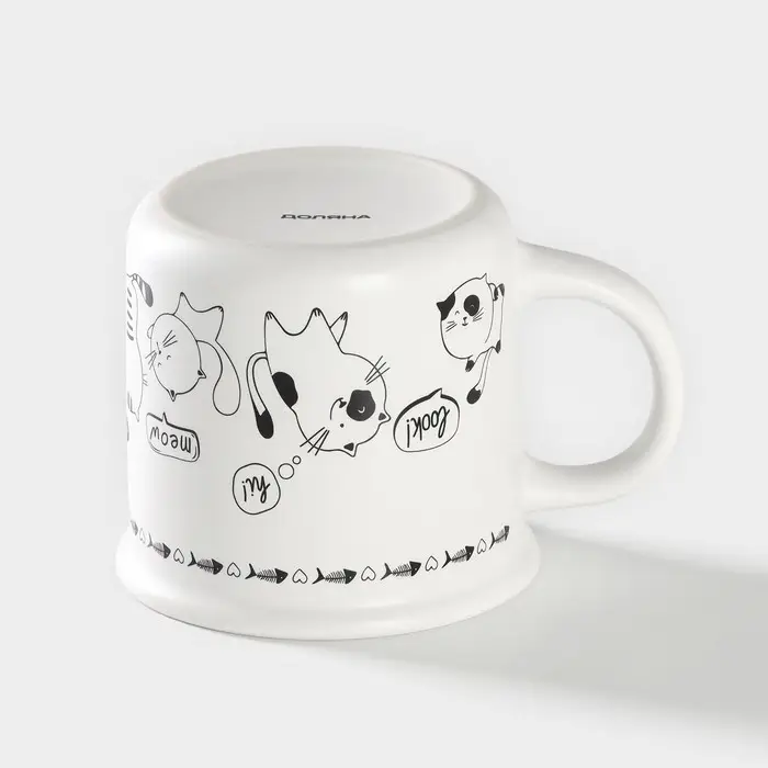 Кружка Доляна &laquo;Тайная жизнь&raquo;, 360 мл, фарфор, белая