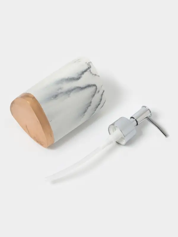 Аксессуары для ванной &laquo;Мрамор&raquo;, 3 предмета, мыльница, дозатор 230 мл, стакан, белые