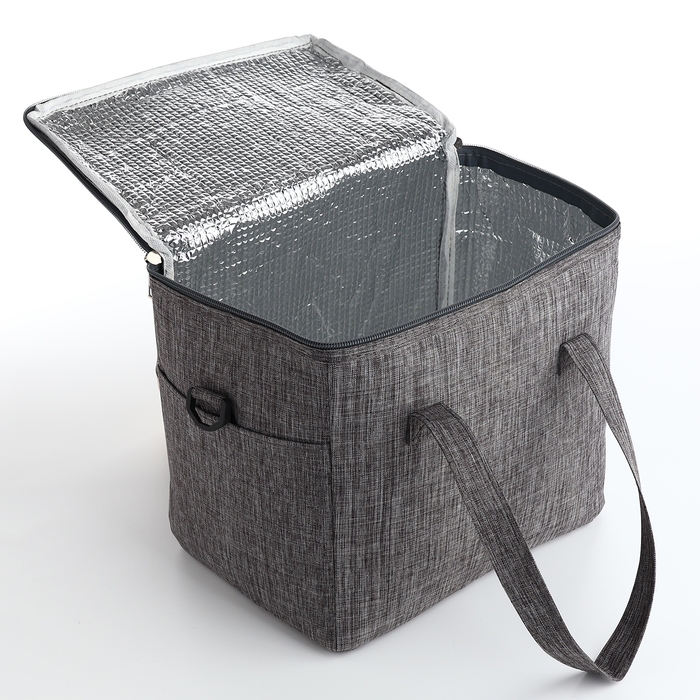 Термосумка на молнии, наружный карман, 10 л, цвет серый Термосумка на молнии, наружный карман, 10 л, цвет серый