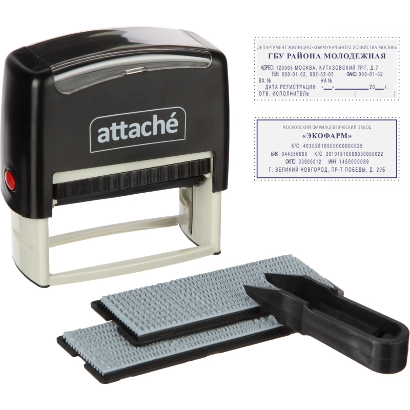 Штамп самонаборный Attache 6/8 стр. 70х32 с рамкой