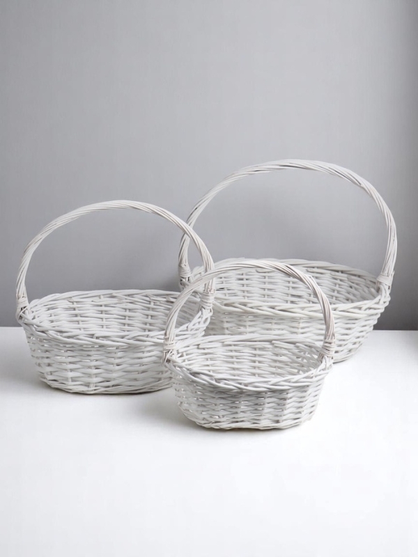 Набор корзин овальные 3 шт      L:39x29 см, Н12 см/37см, дно 32x22 см. M:32x25xH11xHH32xB26x17 S:26x