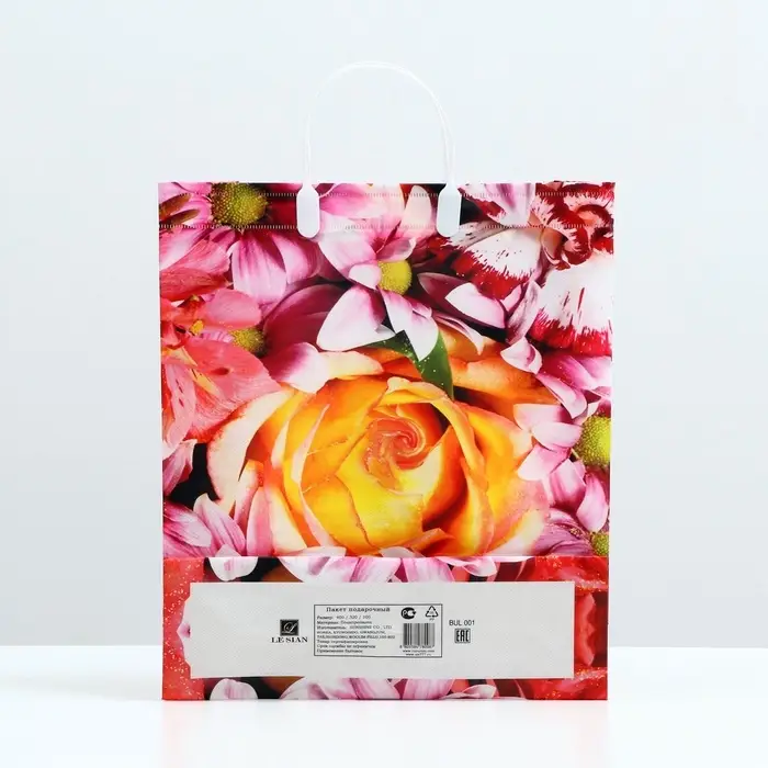 Пакет &laquo;Цветочная фантазия&raquo;, мягкий пластик, 37&times;32 см, 120 мкм