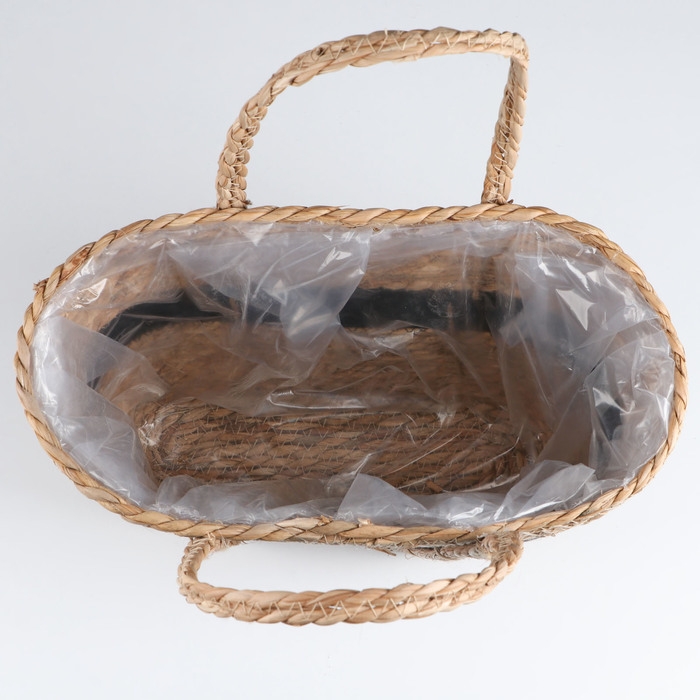 Корзина плетеная, 35x17xH25xHH42, рогоз Корзина плетеная, 35x17xH25xHH42, рогоз