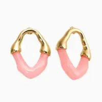 Серьги акрил &laquo;Сталактиты&raquo;, розовые в золоте