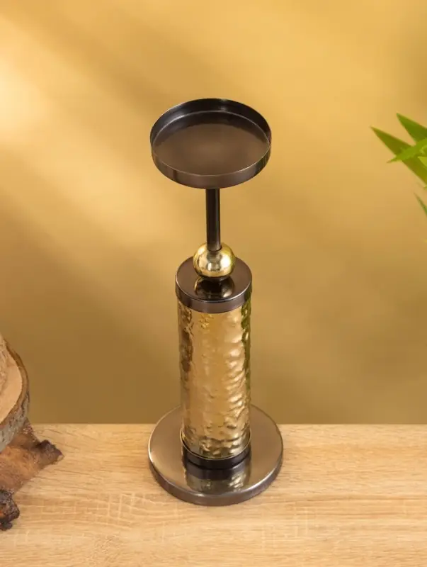 Подсвечник для свечи 8 см "Скиф" металл 30 см, цв. золото