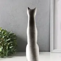 Фигура керамика &laquo;Кот Египетский&raquo;, 25 см, белый с чёрным
