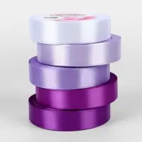 Атласная лента, набор 5 шт., 20 мм, 23&plusmn;1 м, фиолетовая, сиреневая