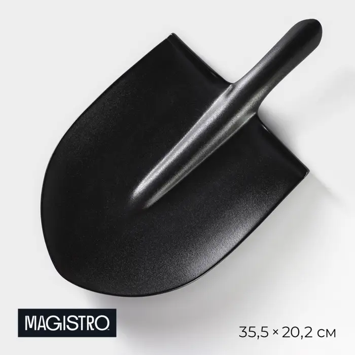 Блюдо для подачи Magistro &laquo;Carbon. Лопатка&raquo;, 35.5&times;20.2 см, фарфор, чёрное