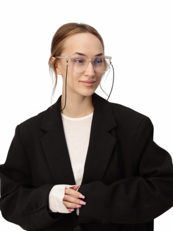 Шнурок для очков на шею 70 см силиконовый, черный Шнурок для очков на шею 70 см силиконовый, черный