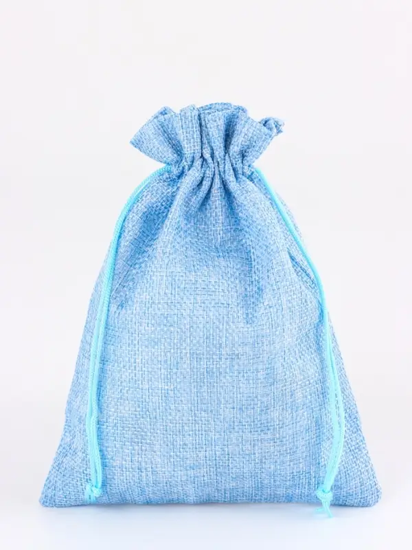 Холщовый мешочек для украшений, подарков и трав, текстиль &laquo;Эко&raquo;, голубой, 15&times;21 см