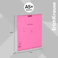 Тетрадь 18 листов в линейку, ErichKrause «Классика CoverPrо Neon», розовая