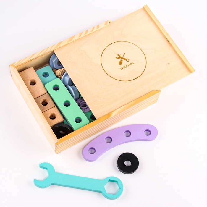 Деревянный конструктор «Маленький строитель», 21,3 × 17,5 × 4,5 см