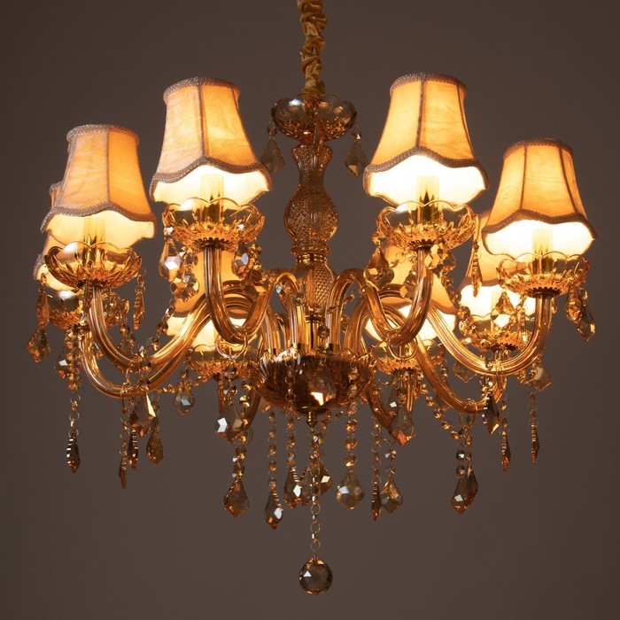 Люстра Люстра "Палермо" 8хЕ14 25Вт коньяк 72х72х60-90 см BayerLux