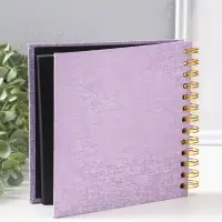 Фотоальбом 20 листов на спирали "Фотоаппарат. Фиолет" текстиль, чёрный картон 17,5х17,5 см   1097143