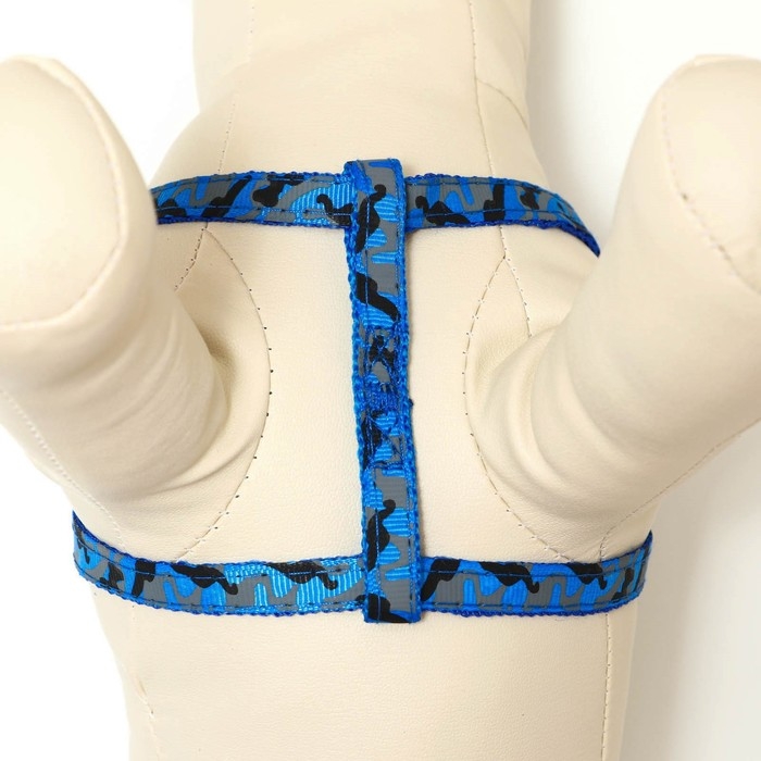 Комплект прошитый  Комплект прошитый "Милитари", ширина 1 см, поводок 120 см, шлейка 23-35 см, синий