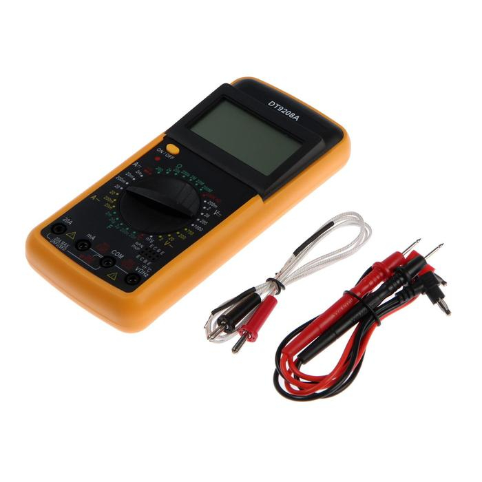 Мультиметр ТУНДРА DT-9208А, ACV/DCV, ACA/DCA, 200-200MΩ, 20nF-200mF, 40-400 °C, 200 kHz Мультиметр ТУНДРА DT-9208А, ACV/DCV, ACA/DCA, 200-200MΩ, 20nF-200mF, 40-400 °C, 200 kHz