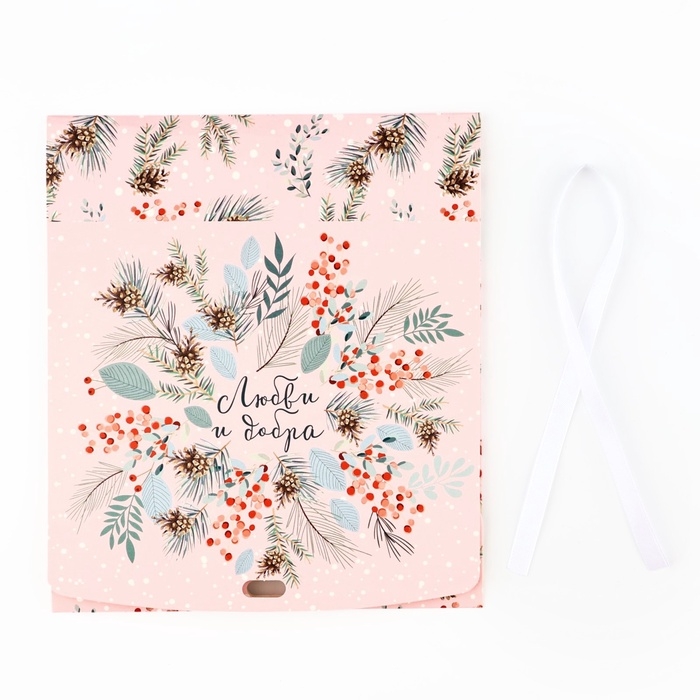 Коробка подарочная новогодняя складная «Новогодняя ботаника», 20 х 18 х 5 см, Новый год Коробка подарочная новогодняя складная «Новогодняя ботаника», 20 х 18 х 5 см, Новый год