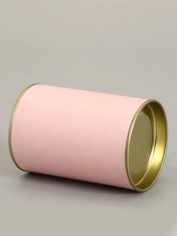 Тубус 73&times;110 мм (90 мм внутренняя высота), картон, металлическая крышка розовый