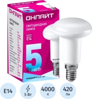 Лампа светодиодная ОНЛАЙТ OLL-R50-5-230-4K-E14 5Вт E14 4000К 71652