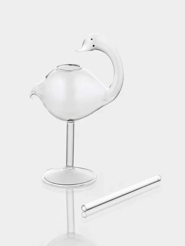 Бокал для коктейля Magistro &laquo;Лебедь&raquo;, 170 мл, 7&times;20 см, с трубочкой, стекло, прозрачный