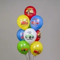 Воздушные шары латексные 12" "СДР! Машинки. Наш малыш" 1ст., 2 цв., набор 25 штук