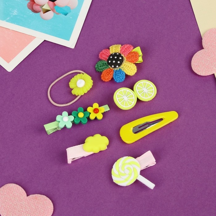 Набор для волос  Набор для волос "Маленькие радости" (14 шт) семицветик, жёлтый
