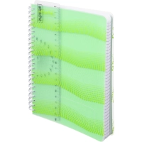 Бизнес-тетрадь WAVES А5 100л. ATTACHE клет,спир,пласт,заклад,цв.зеленый