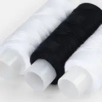 Нитки &laquo;Домино&raquo;, 45ЛЛ, 150 м, набор 3 шт., чёрный/белый МИКС