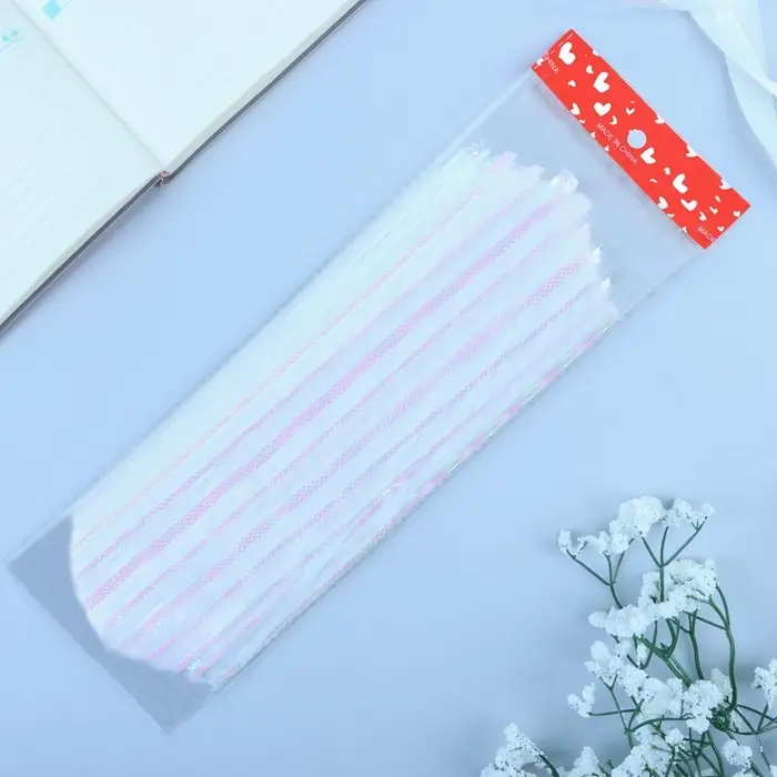 Подарочный бант - шар №10 &laquo;Полоски&raquo;, белый, для упаковки подарков