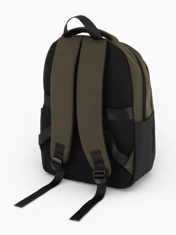 Рюкзак, 27*14*39 см, 2 отд 3н/карм, Комби, Водонепрон. дно, зеленый/черн