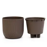 Кашпо со вставкой 3,7 л d22 см h20 см РАМОНА серый