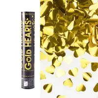 Хлопушка пневматическая "Сердца" фольга, золото, металлик, (12/30 см) Хлопушка пневматическая "Сердца" фольга, золото, металлик, (12/30 см)