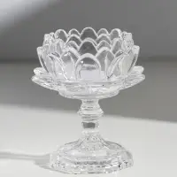 Стеклянный подсвечник на 1 свечу &laquo;Лотос&raquo;, прозрачный, 12.7&times;11.7&times;11.7 см