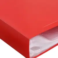 Папка с 100 вкладышами А4, 700 мкм, Calligrata, текстура &laquo;песок&raquo;, красная