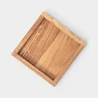 Доска для подачи "Бургер", с двухсторонним бортиком, 17x17 см, дуб