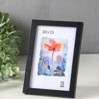 Фоторамка для фото 10х15 см, FIX, мдф, (пластик экран) чёрный