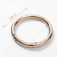 Кольцо-карабин, d=38/48 мм, толщина - 5 мм, 5 шт., цвет золотой