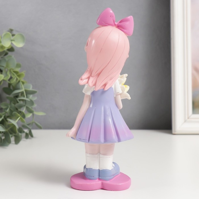 Сувенир полистоун  Сувенир полистоун "Мальчик/Девочка с белыми цветами" МИКС 6,5х7х19,5 см