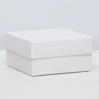Коробка подарочная складная, упаковка, крышка - дно, белая, 10&times;10&times;5 см