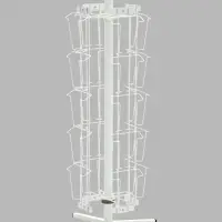 Буклетница настольная вращающаяся 20 ячеек А6, 30&times;30&times;80 см, белая