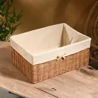 Корзинка прямоугольная с тканевым подкладом, 44×30×20 см, ротанг Корзинка прямоугольная с тканевым подкладом, 44×30×20 см, ротанг