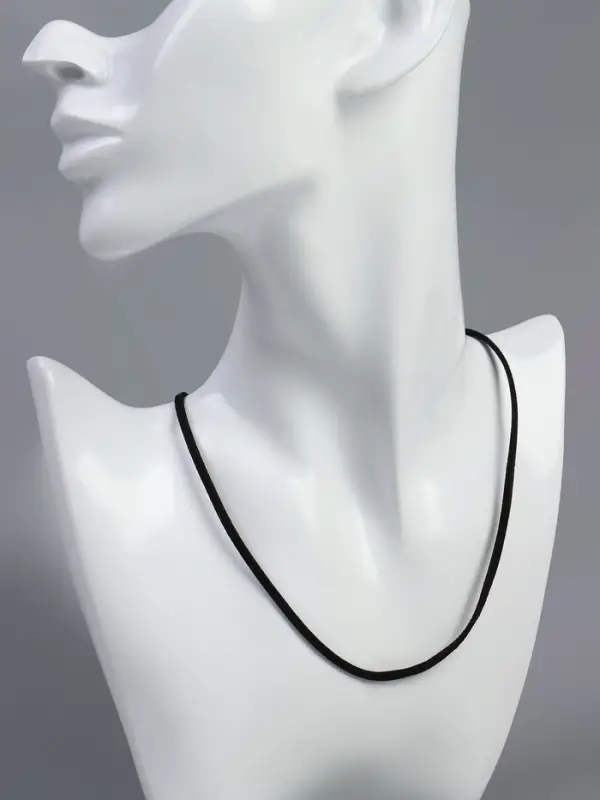 Шнурок из искусственной замши с замком, 45 см + удлинитель, цвет чёрный Шнурок из искусственной замши с замком, 45 см + удлинитель, цвет чёрный