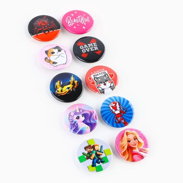 Значок металлический , закатной «Детский для мальчика и девочки», d=2,5 см, МИКС Значок металлический , закатной «Детский для мальчика и девочки», d=2,5 см, МИКС